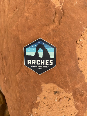 Arches Hexagon Night Sky Sticker