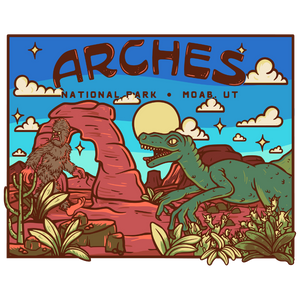 Arches Yeti Raptor Scene Sticker