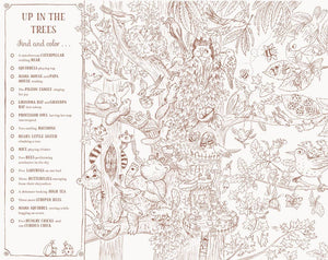 Illustration of animals in a forest with text on a white background