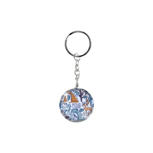 Keychain with a colorful design on a white background