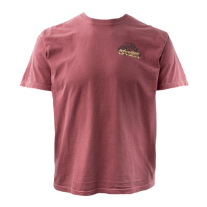 Image One Bike Sketch Adult T-Shirt in Brick, a faded red tee with a small Moab chest print, front view