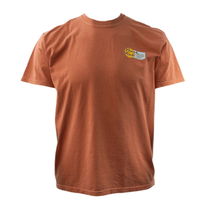Image One Cactus Country Adult T-Shirt in Yam, a rust orange tee with a small chest print, front view