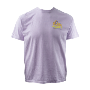 Image One Half Dome View Adult T-Shirt in Orchid, a lavender tee with a small Arches chest print, front view
