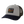 Legacy Alpine Mid-Pro Snapback Hat in gray and navy with a Moab Utah mountain sunset patch, angled view