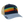 Locale Structured 5 Panel Trucker Cap in navy with rainbow sunset stripes and Delicate Arch, front view