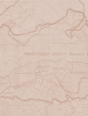 National Geographic Atlas of the National Parks open to a historic proposed Great Smoky Mountains map