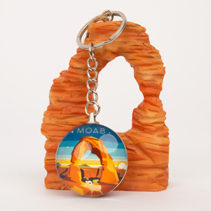 Glass Round Minimalist Keychain