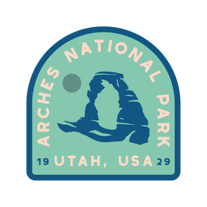 Arches Teal Raven Sticker