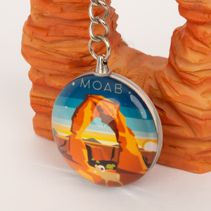 Glass Round Minimalist Keychain
