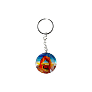 Glass Round Minimalist Keychain