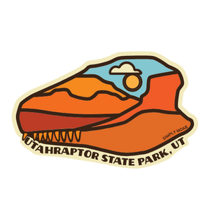 Utah Raptor Skull Sticker