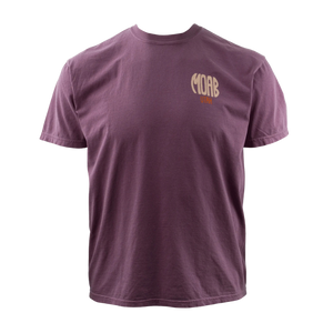 Simply Moab Jeep Howell Adult T-Shirt in Berry, a plum tee with a small Moab chest print, front view