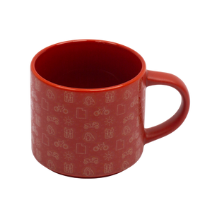 Smith-Western Icon Pop Ceramic Mug, a red mug with a white pattern of Utah and Moab icons