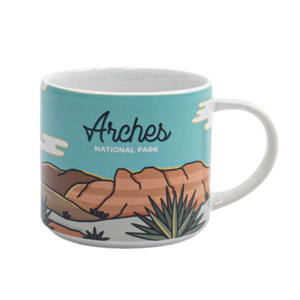 Smith-Western Into the Desert Ceramic Mug, Arches National Park lettering side